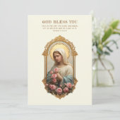 Catholic Mary with Pink Roses Floral Scripture (スタンド正面)