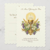 Catholic Mass Offering Chalice Floral Design ノートカード (正面/裏面)