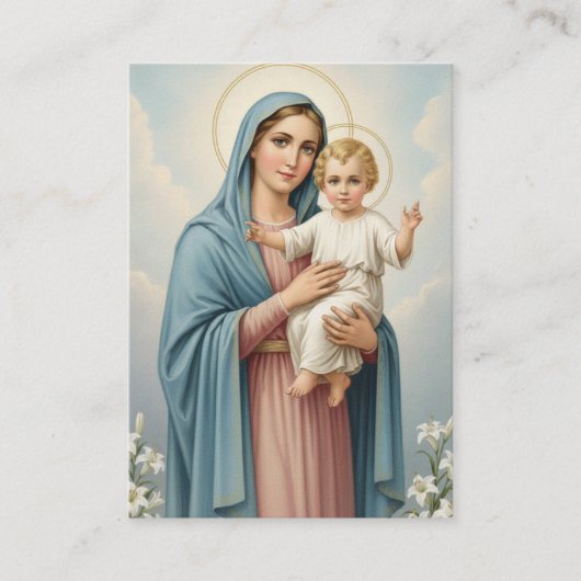 Catholic Memorial Mary Jesus Funeral Prayer 名刺 (正面)