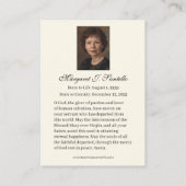 Catholic Memorial Mary Jesus Funeral Prayer 名刺 (裏面)