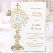 Catholic monstrance design | First Holy Communion 招待状
