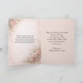 Catholic Mother Mary Pink Roses Valentine シーズンカード (内部)