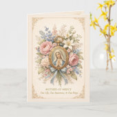 Catholic Mother of Mercy Marian Prayer カード (黄色い花)