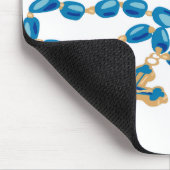 Catholic Mouse Pad White w/ Beautiful Blue Rosary マウスパッド (コーナー)