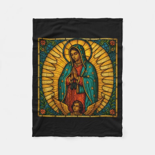 Catholic Our Lady Of Guadalupe Mexican Saint Virgi フリースブランケット (正面)
