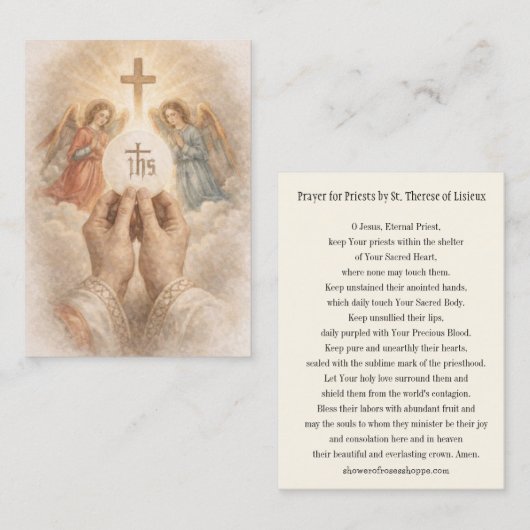 Catholic Prayer for Priests by St. Therese  名刺 (正面/裏面)