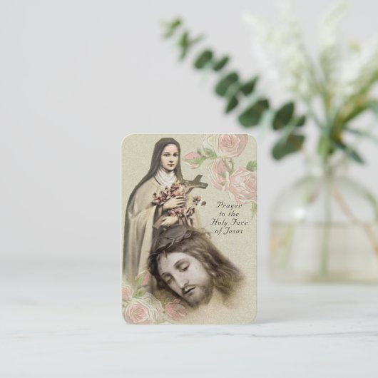 Catholic Prayer Holy Face St. Therese Religious 名刺 (スタンド正面)