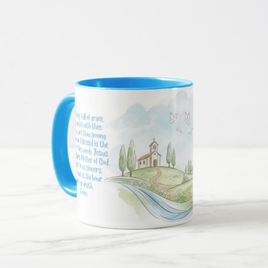 Catholic Prayer Mug, Marian Mug マグカップ (正面左)
