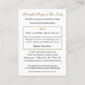 CATHOLIC PRAYER TO JESUS THROUGH MARY プレイスカード (裏面)