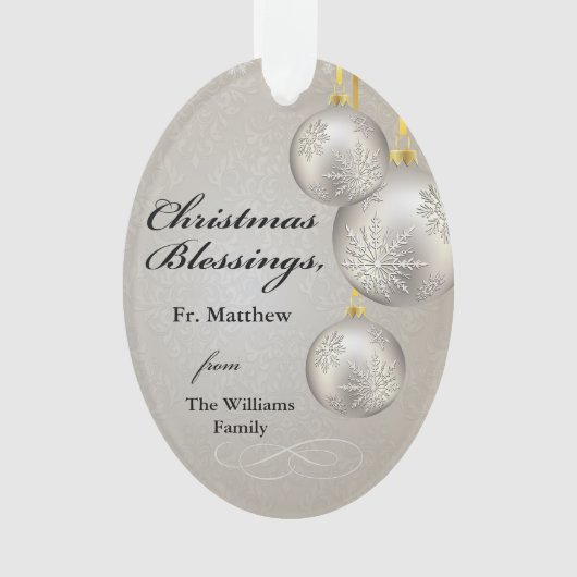 Catholic Priest Christmas Elegant Hanging Ornament オーナメント (正面)