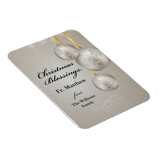 Catholic Priest Christmas Elegant Hanging Ornament マグネット (右側)