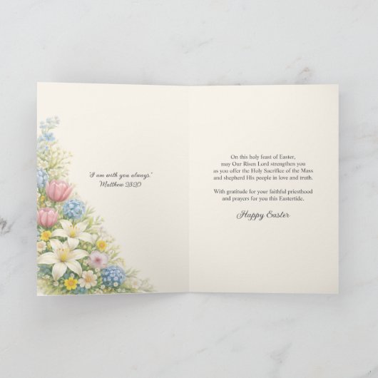 Catholic Priest Easter Floral Eucharistic シーズンカード (内部)