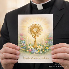 Catholic Priest Easter Floral Eucharistic シーズンカード
