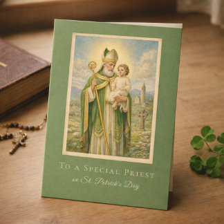 Catholic Priest St. Patrick's Day Jesus  カード