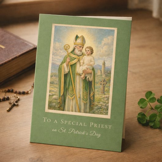 Catholic Priest St. Patrick's Day Jesus  カード
