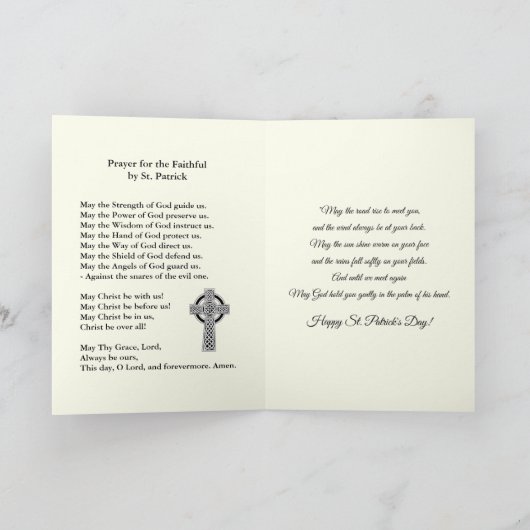 Catholic Priest St. Patrick's Day Jesus  カード (内部)