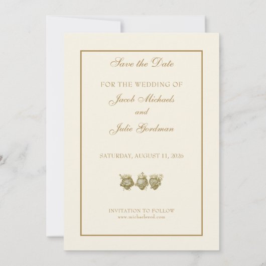 Catholic Sacred Heart Save the Date Wedding セーブザデート (裏面)