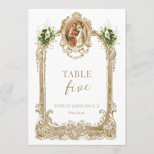 Catholic Saint Wedding Table Number  招待状 (裏面)