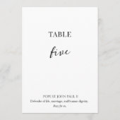 Catholic Saint Wedding Table Number  招待状 (裏面)