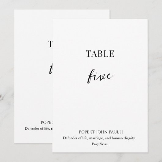 Catholic Saint Wedding Table Number  招待状 (正面/裏面)