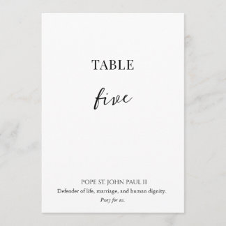 Catholic Saint Wedding Table Number  招待状