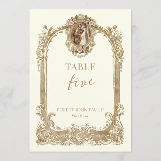 Catholic Saint Wedding Table Number  招待状 (裏面)