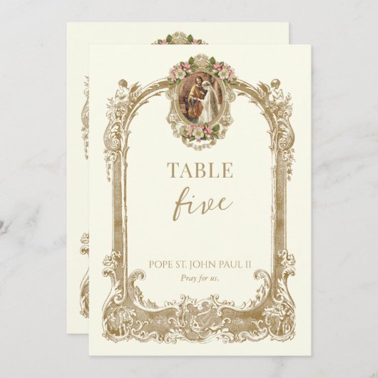Catholic Saint Wedding Table Number  招待状 (正面/裏面)