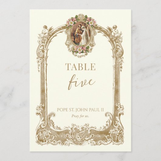 Catholic Saint Wedding Table Number  招待状 (正面)