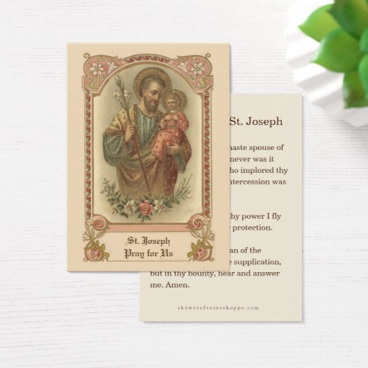 Catholic St. Joseph Memorare Prayer Holy Cards (デスク)