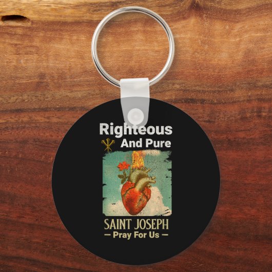 Catholic St. Joseph, Patron Saint Of Fathers, Pray キーホルダー (正面)