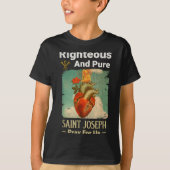 Catholic St. Joseph, Patron Saint Of Fathers, Pray Tシャツ (正面)