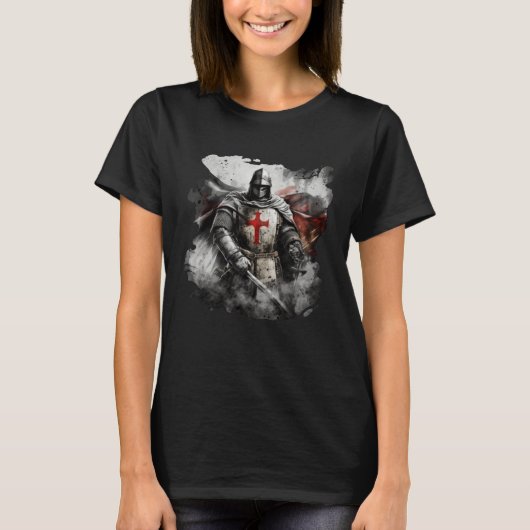 Catholic Templar Knights Crusader Tシャツ (正面)