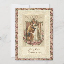 Catholic Vintage Wedding Church/Reception 招待状