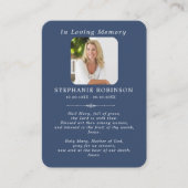 Catholic Virgin Mary Memorial Blue Prayer Card 名刺 (正面)