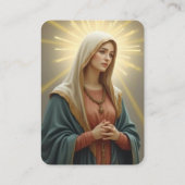 Catholic Virgin Mary Memorial Blue Prayer Card 名刺 (裏面)