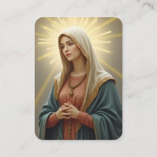 Catholic Virgin Mary Memorial Ivory Prayer Card 名刺 (裏面)