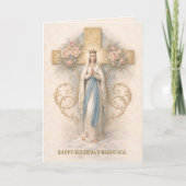 Catholic Virgin Mary Religious Birthday Card カード (正面)