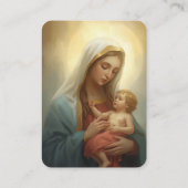 Catholic Virgin Mary Religious Funeral Prayer Card 名刺 (裏面)
