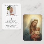 Catholic Virgin Mary Religious Funeral Prayer Card 名刺 (正面/裏面)