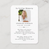 Catholic Virgin Mary Religious Funeral Prayer Card 名刺 (正面)