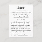 Catholic Wedding Betrothal Prayer Mary Joseph 名刺 (裏面)