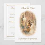 Catholic Wedding Elegant Save the Date セーブザデート (正面/裏面)