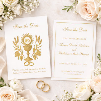 Catholic Wedding Elegant Save the Date セーブザデート