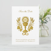 Catholic Wedding Elegant Save the Date セーブザデート (スタンド正面)