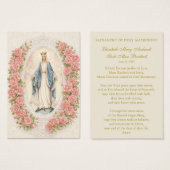 Catholic Wedding Floral Marian Prayer Cards (正面&裏面)
