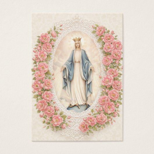 Catholic Wedding Floral Marian Prayer Cards (正面)