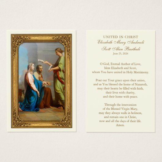 Catholic Wedding Prayer Betrothal Mary Joseph (正面&裏面)