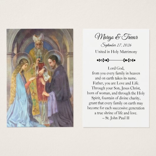Catholic Wedding Prayer Card  (正面&裏面)
