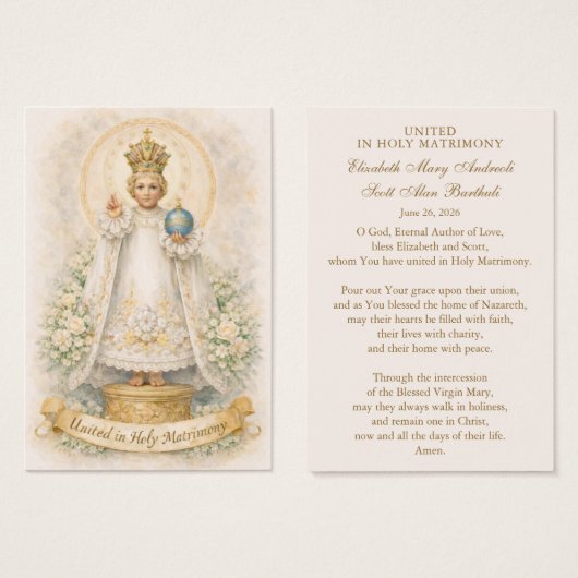 Catholic Wedding Prayer Card Betrothal (正面&裏面)
