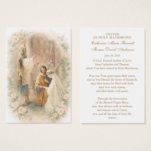 Catholic Wedding Prayer Card Betrothal  (正面&裏面)